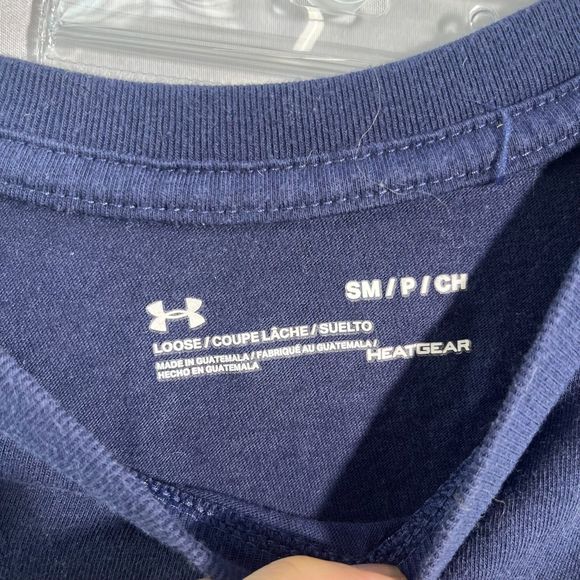 Under Armour Heat Gear Loose Blue Mens Athletic T Shirt Small - Picture 3 of 5